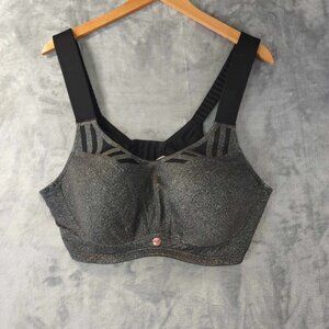 Livi Bra Women's Black 42DD Max Support Underwire Adjustable Straps Activewear